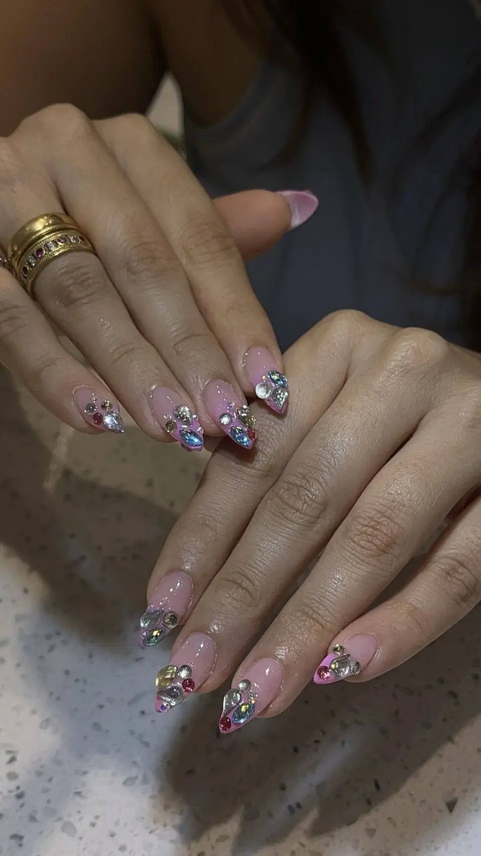 Gem-studded nails by Ally 21