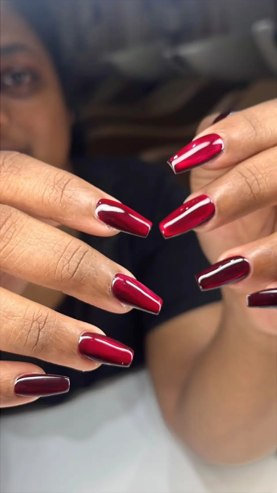 Glossy red extensions